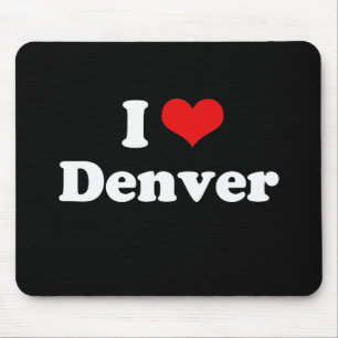 I Love Denver Tshirt White Tshirt Mouse Mat