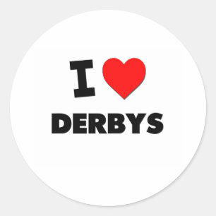 I Love Derbys Classic Round Sticker