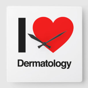 i love dermatology square wall clock
