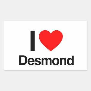 i love desmond rectangular sticker