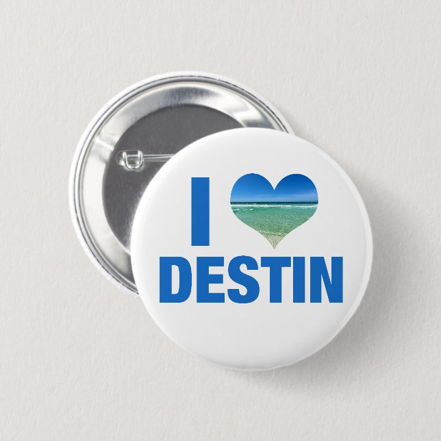 I Love Destin Florida Cute Beach 6 Cm Round Badge (Front & Back)
