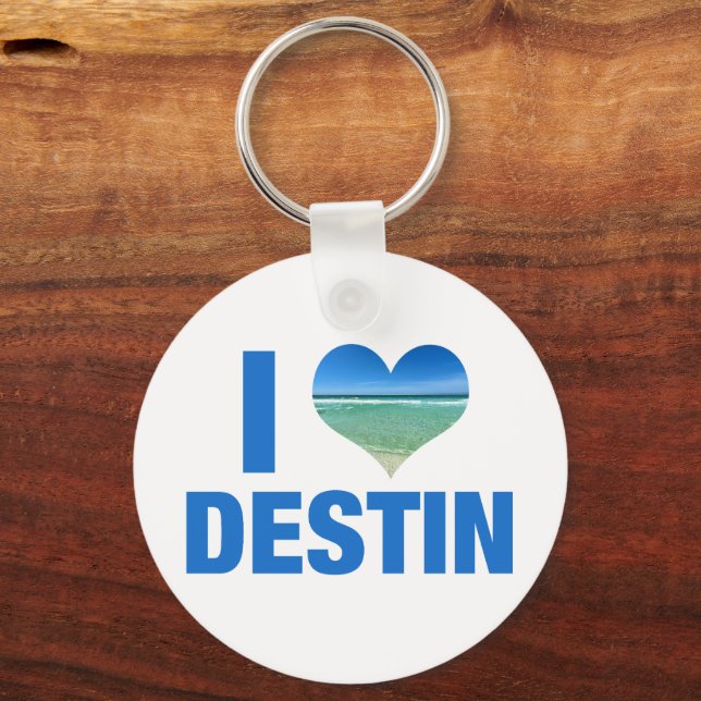 I Love Destin Florida Key Ring (Front)