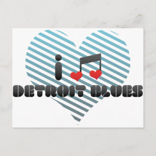 I Love Detroit Blues Postcard