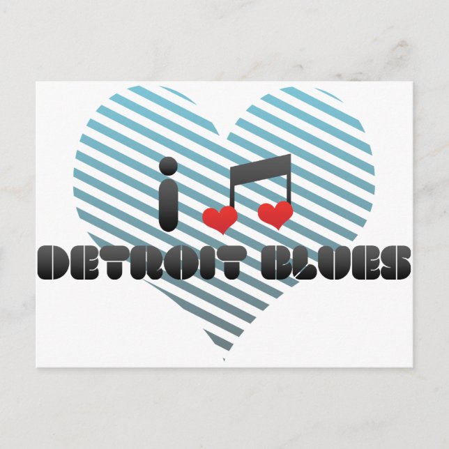 I Love Detroit Blues Postcard (Front)