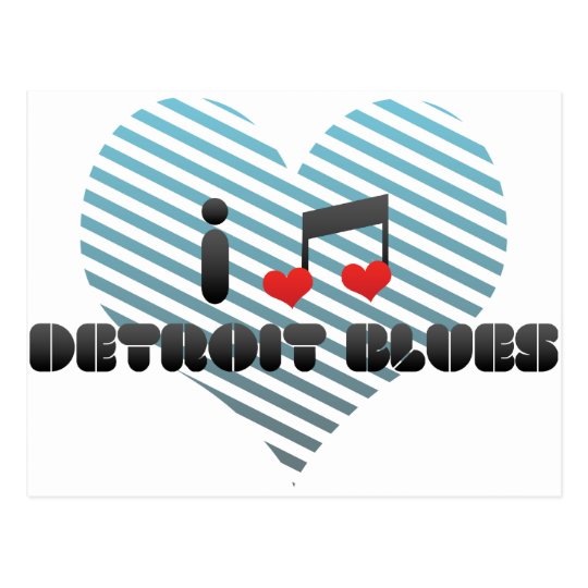 I Love Detroit Blues Postcard