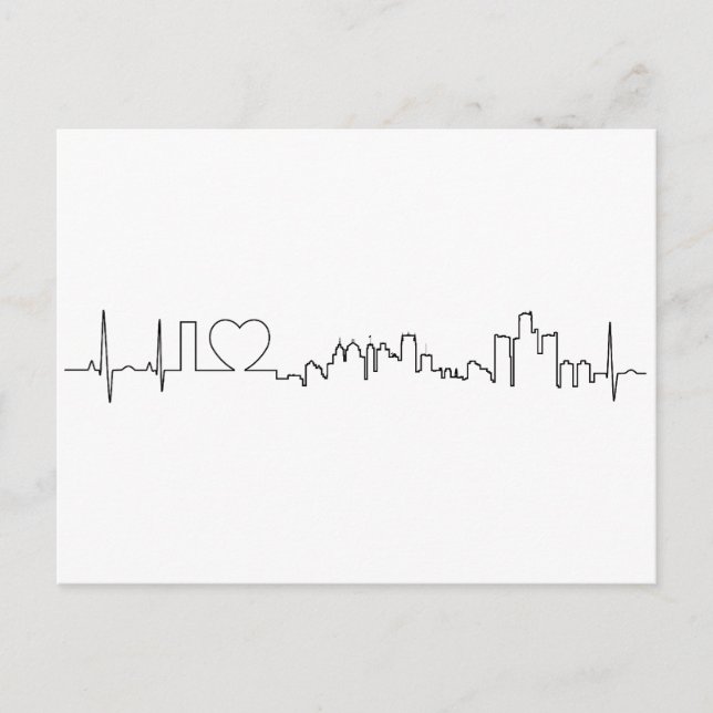 I love Detroit in an extraordinary ecg style Postcard (Front)