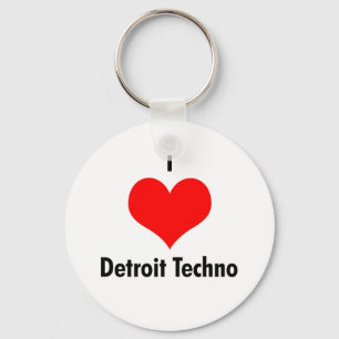 I love detroit techno key ring