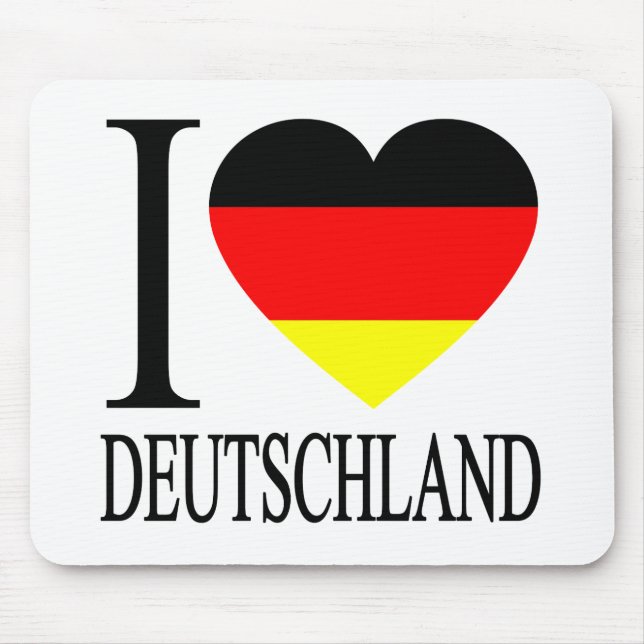 I Love Deutschland Germany German Flag Heart Mouse Mat (Front)