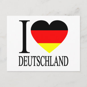 I Love Deutschland Germany German Flag Heart Postcard