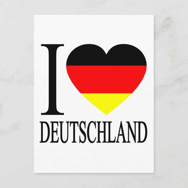 I Love Deutschland Germany German Flag Heart Postcard (Front)