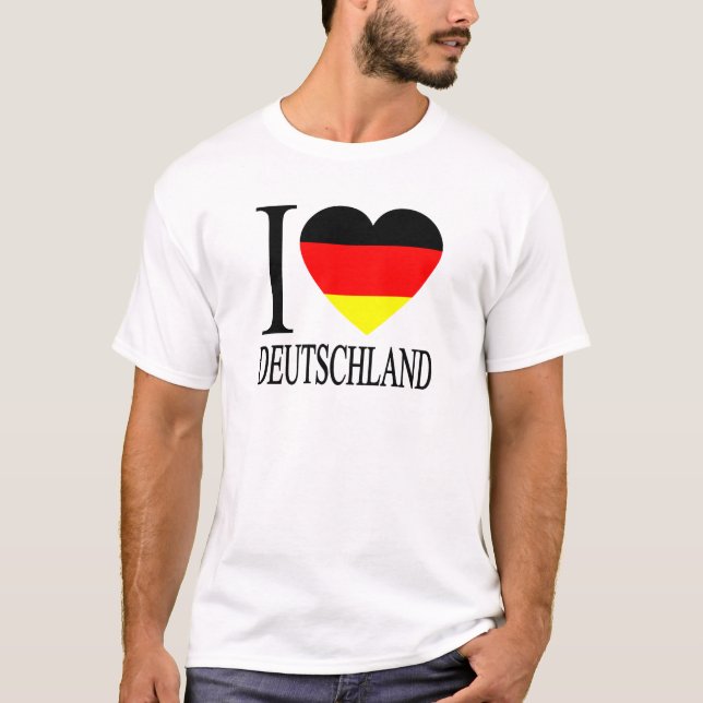 I Love Deutschland Germany German Flag Heart T-Shirt (Front)