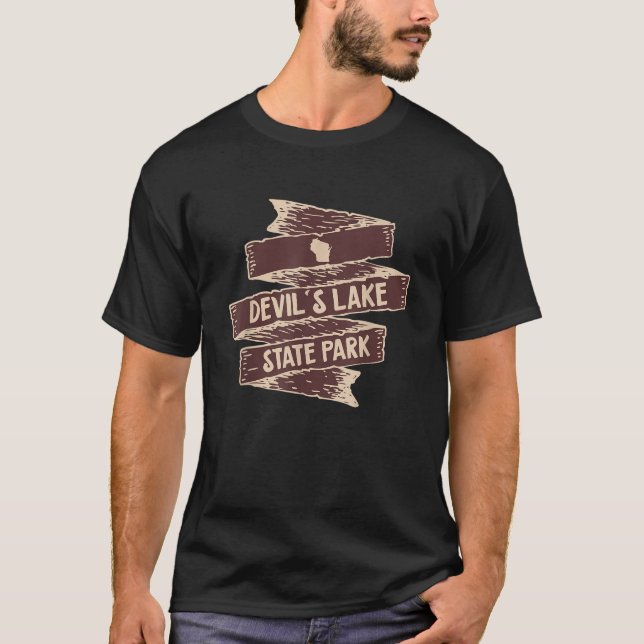 I Love Devils Lake State Park Wisconsin WI Hiking  T-Shirt (Front)