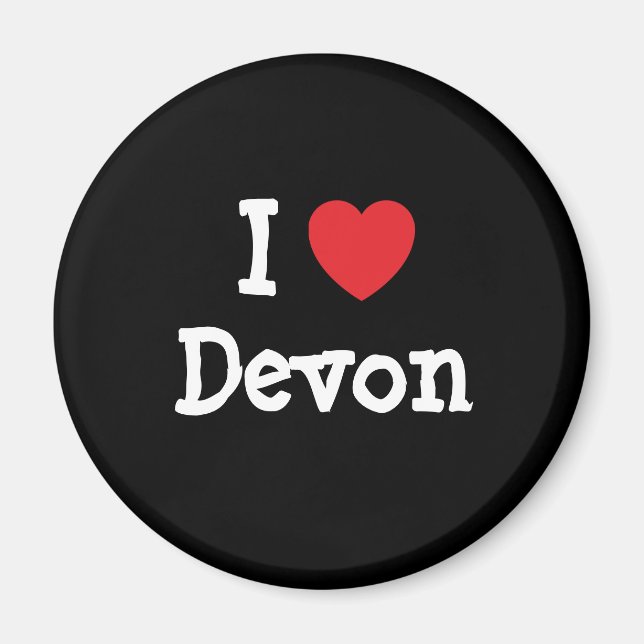 I love Devon heart custom personalised Magnet (Front)