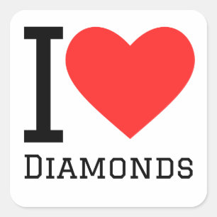 I love diamonds square sticker