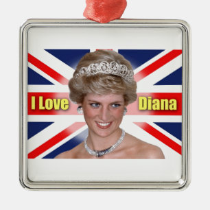 'I Love Diana' HRH Princess Diana Metal Tree Decoration