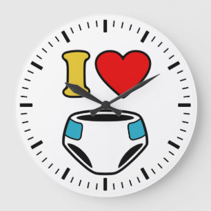 I LOVE DIAPERS LARGE CLOCK