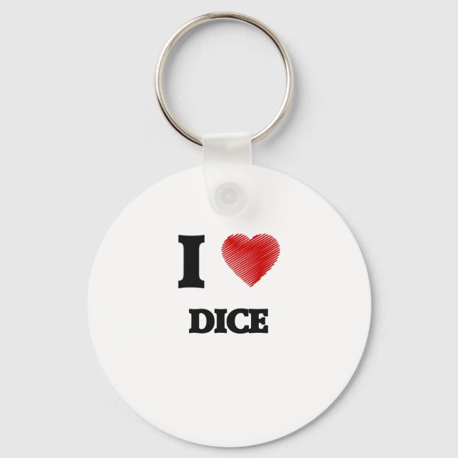 I love Dice Key Ring (Front)