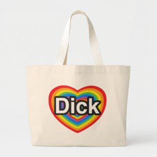 I love Dick. I love you Dick. Heart Large Tote Bag