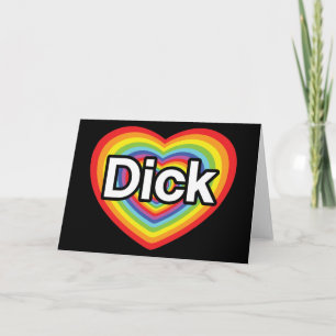 I love Dick: rainbow heart Holiday Card