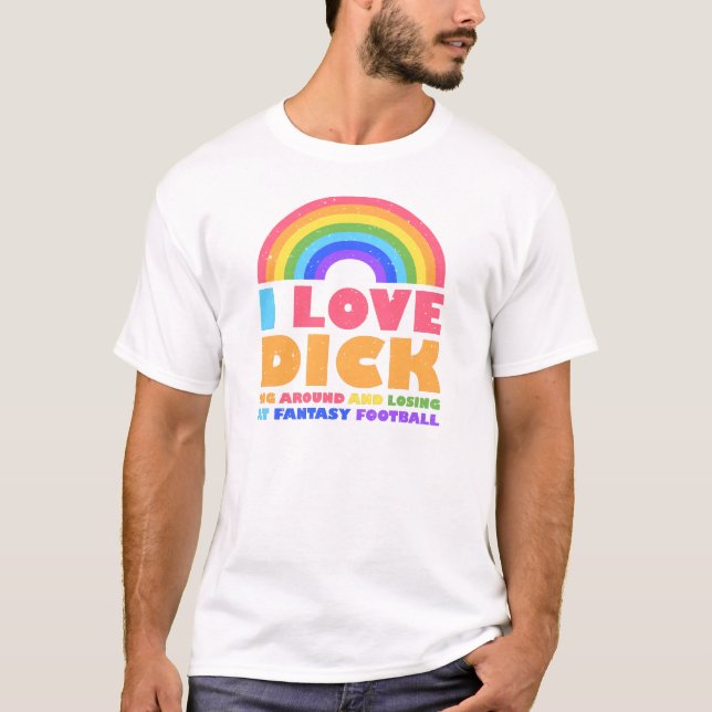 I Love Dicking Around Fun Fantasy Football Draught T-Shirt (Front)