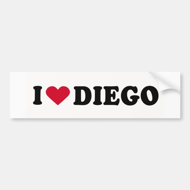 I LOVE DIEGO BUMPER STICKER (Front)