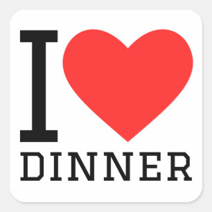 I love dinner square sticker