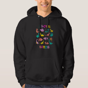 I Love Dinos  Cute Dinosaur Children Kids  Cool Pr Hoodie