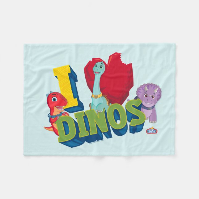 I Love Dinos | Dino Ranch Fleece Blanket (Front (Horizontal))