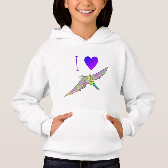 I Love Dinosaur Cute Colourful Flying Pterodactyl (Front)