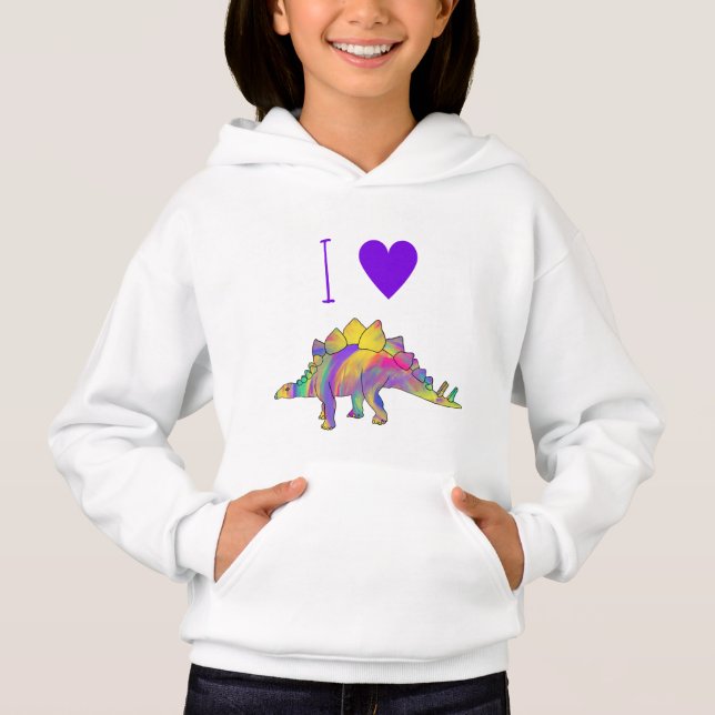 I Love Dinosaur Cute Colourful Rainbow Stegosaurus (Front)