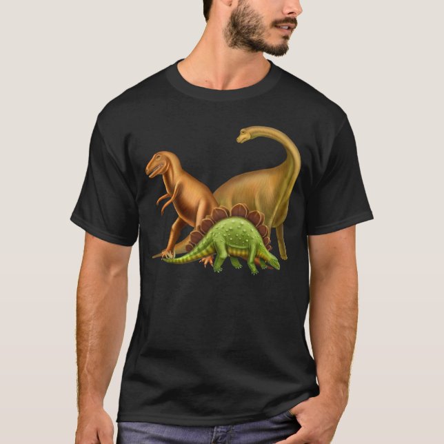 I Love Dinosaurs Adult Dark T-Shirt (Front)