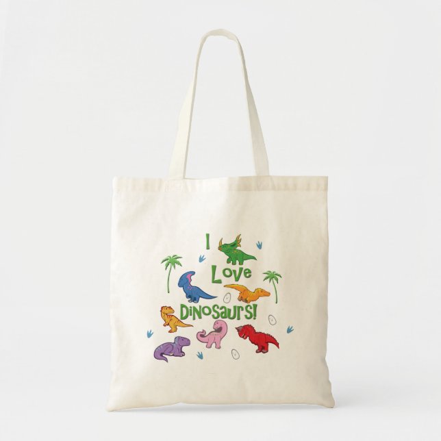 I Love Dinosaurs! (Cute) Tote Bag (Front)