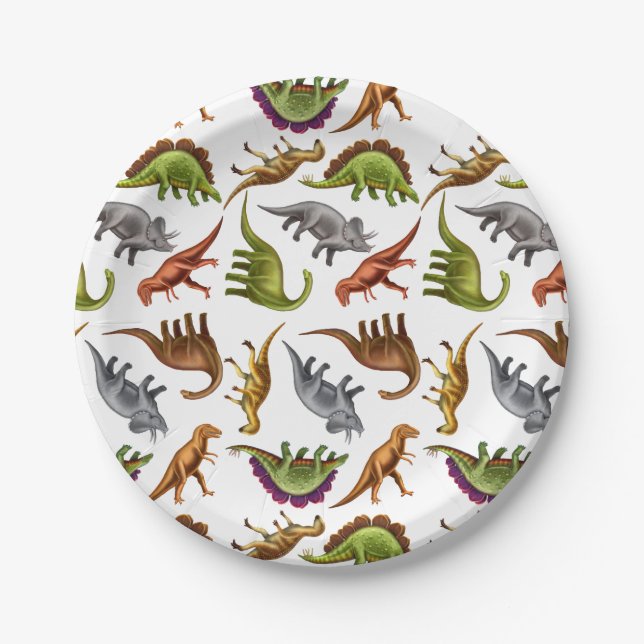 I Love Dinosaurs Prehistoric Paper Plates (Front)