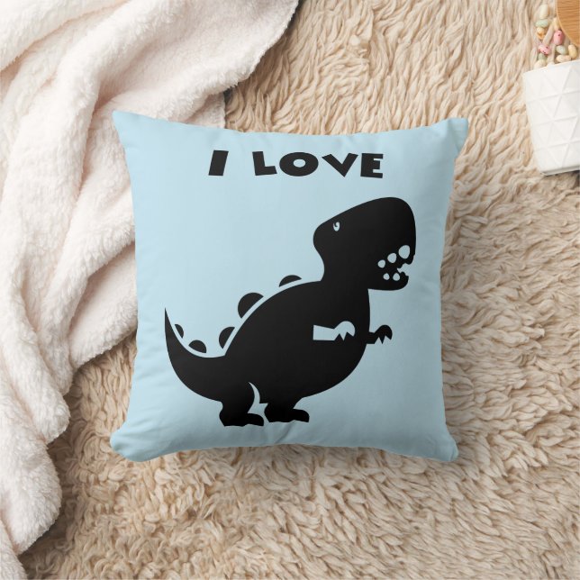 I Love Dinosaurs Silhouette Art Cushion (Blanket)