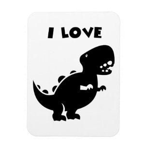 I Love Dinosaurs tyrannosaurus rex Silhouette Art Magnet