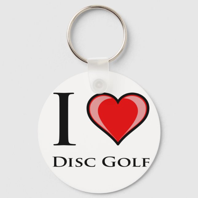I Love Disc Golf Key Ring (Front)