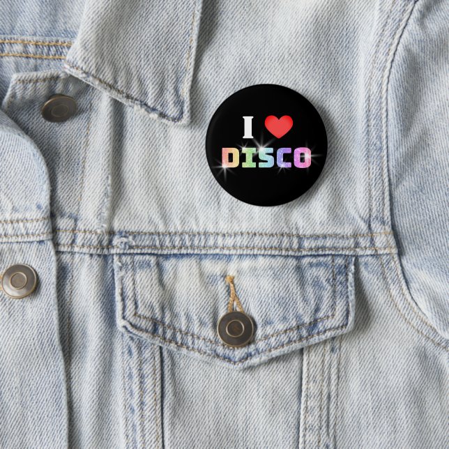 I Love Disco 6 Cm Round Badge (In Situ)