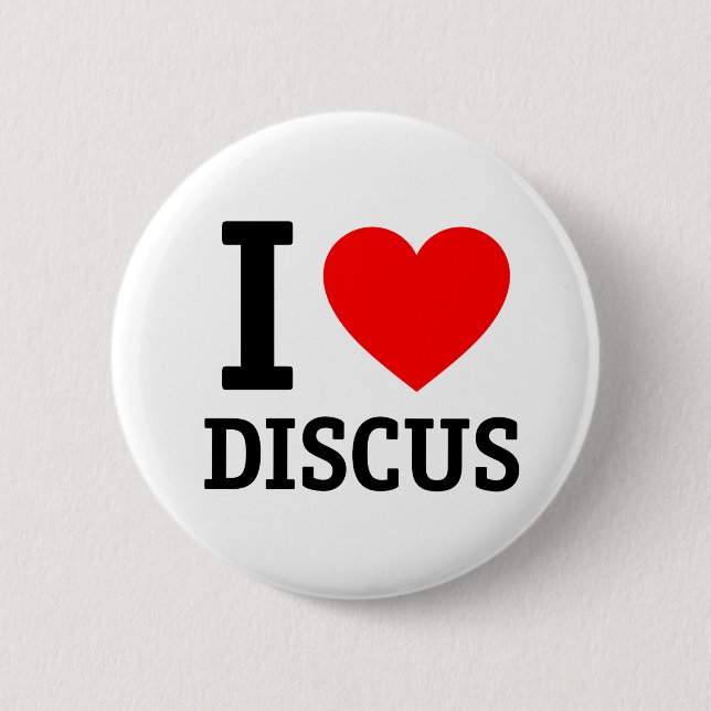 I Love Discus 6 Cm Round Badge (Front)