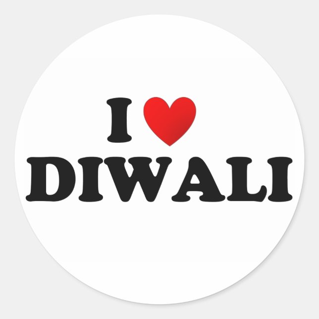 I love diwali classic round sticker (Front)