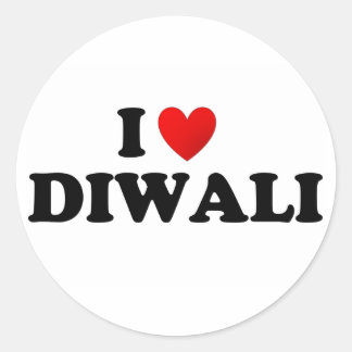 I love diwali classic round sticker