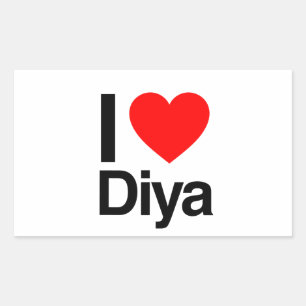 I love diya rectangular sticker