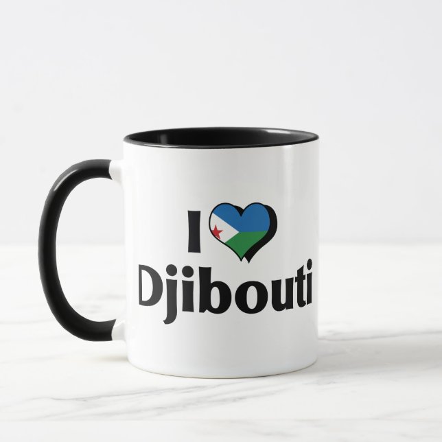 I Love Djibouti Flag Mug (Left)