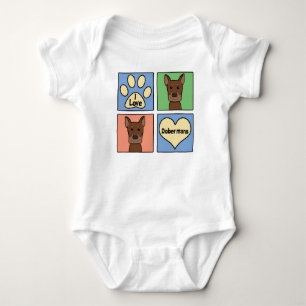 I Love Dobermans Baby Bodysuit
