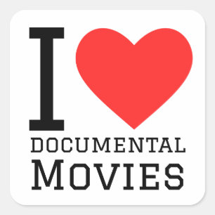 I love documental movies square sticker