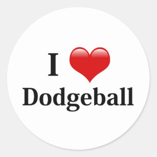 I Love Dodgeball Classic Round Sticker