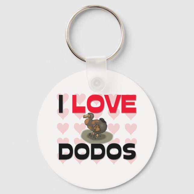 I Love Dodos Key Ring (Front)
