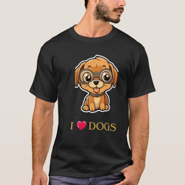i love dog Custom Photo And Text Personalised T-Shirt (Front)