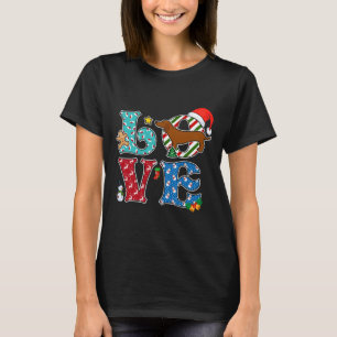 I Love Dog Dachshund Christmas T-Shirt