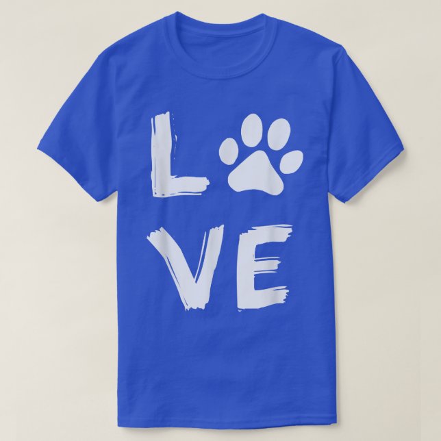 I Love Dog Paw Dog Print Dog Lover Dog Owner Dog N T-Shirt (Design Front)