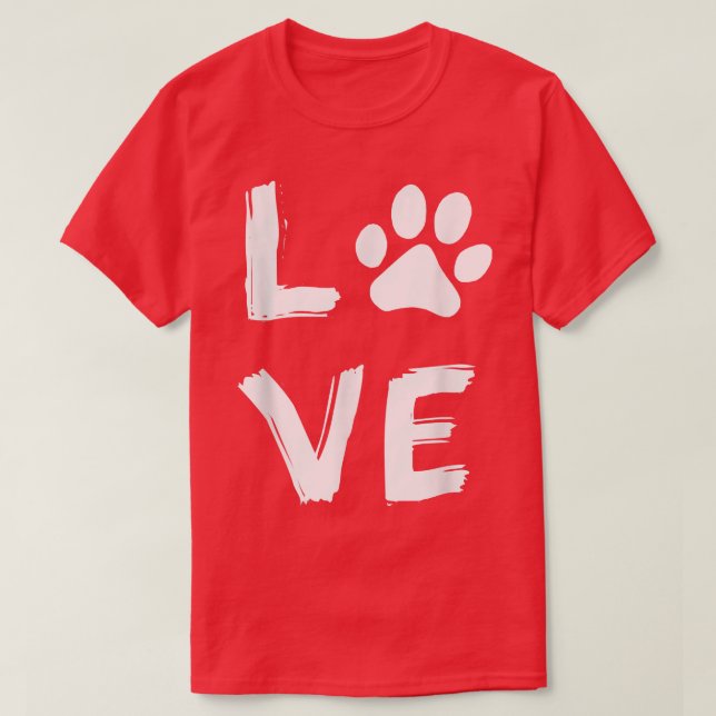 I Love Dog Paw Dog Print Dog Lover Dog Owner Dog N T-Shirt (Design Front)